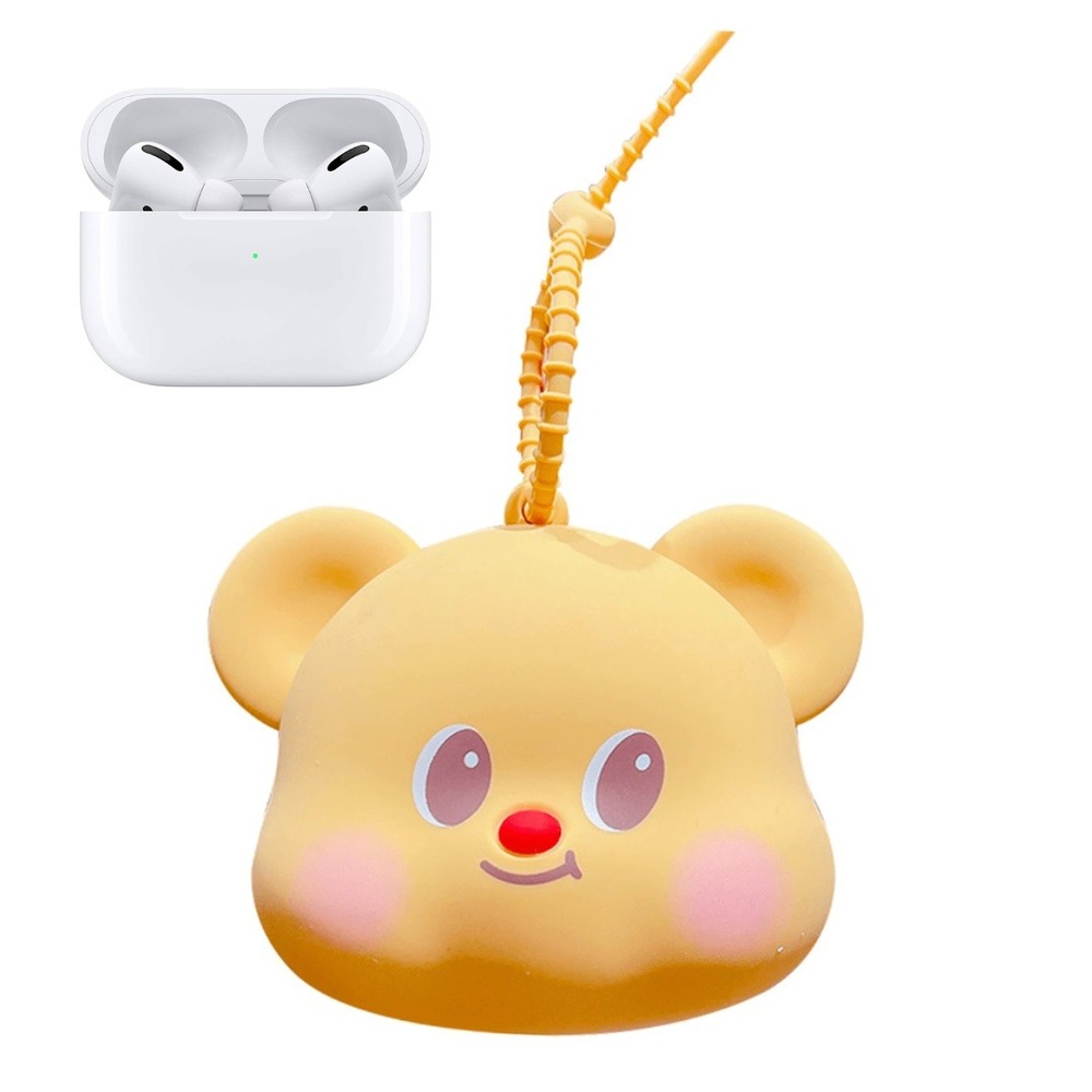Popmart Butterbear Silicone Earbud Zipper Case Keychain Coin Wallet Brown Labubu
